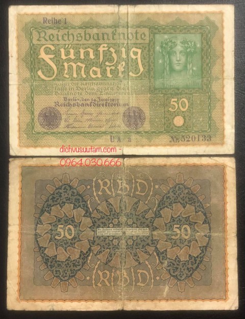 Tiền cổ Đức 50 Mark 1919