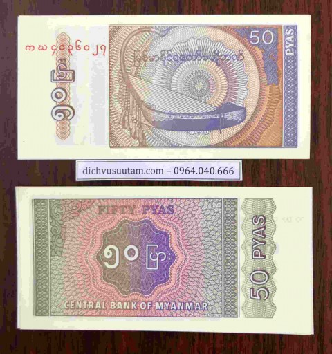 Tiền Myanmar 50 Pyas