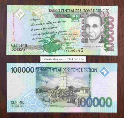Tiền Sao Tome và Principe 100000 dobras