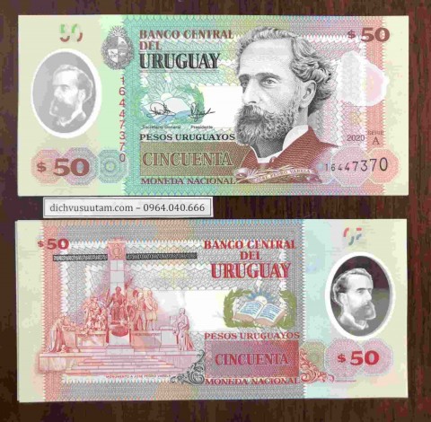 Tiền Uruguay 50 pesos polymer