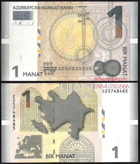 Tiền Azerbaijan 1 manat sưu tầm