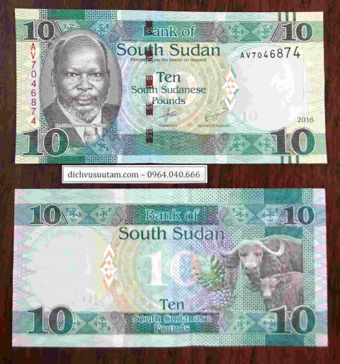 Tiền Nam Sudan 10 bảng con trâu