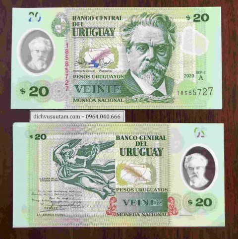 Tiền Uruguay 20 Pesos polymer