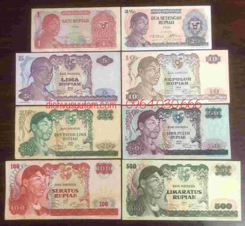 Bộ tiền xưa 8 tờ Indonesia 1968