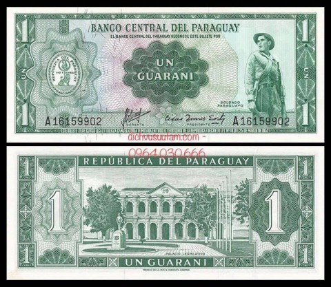 Tiền Paraguay 1 guarani sưu tầm