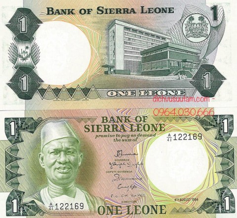 Tiền xưa Sierra Leone 1 leone