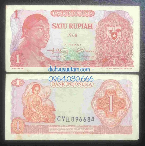 Tiền xưa Indonesia 1 rupiah 1968