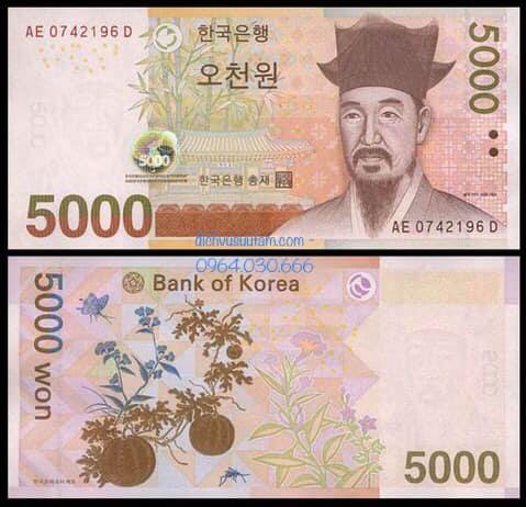 Tiền Hàn Quốc 5000 won