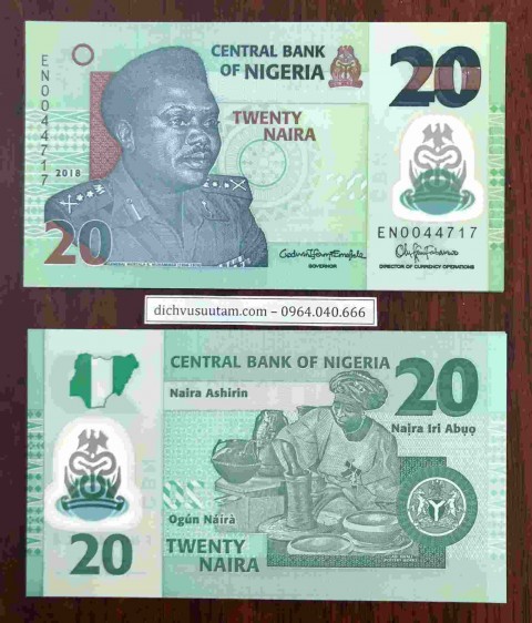 Tiền Nigeria 20 Naira polymer