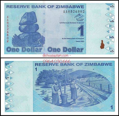 Tiền Zimbabwe 1 dollar 2009