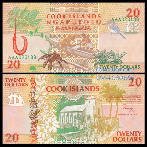 Tiền Đảo Cook 20 dollars