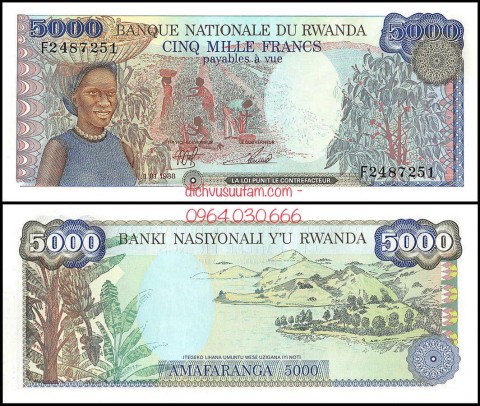 Tiền xưa Rwanda 5000 francs