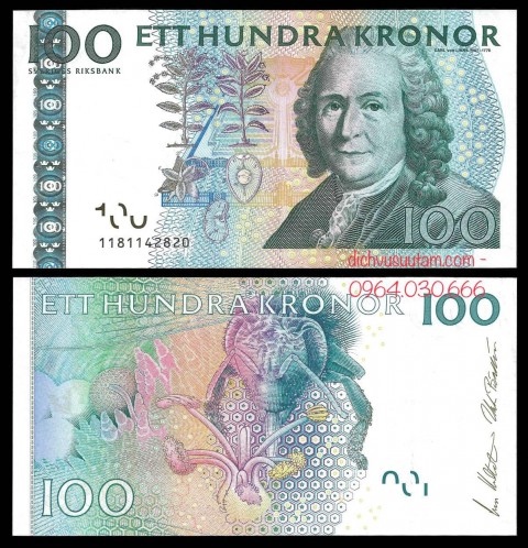 Tiền xưa Thụy Điển 100 kronor