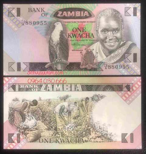Tiền Cộng hòa Zambia 1 kwacha