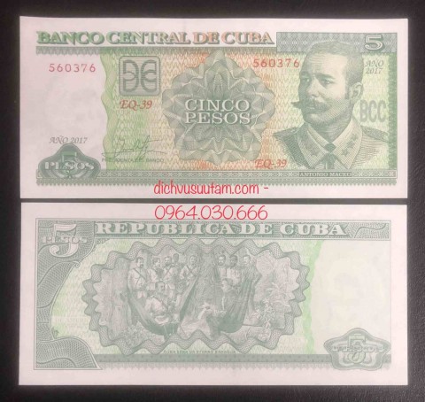 Tiền Cuba 5 pesos sưu tầm