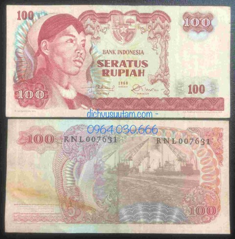 Tiền xưa Indonesia 100 rupiah 1968