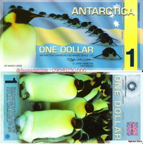 Tiền Nam Cực 1 Dollar lưu niệm