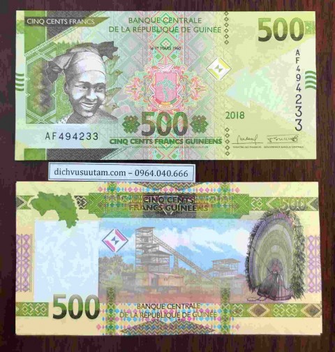 Tiền Guinea 500 Francs phiên bản mới