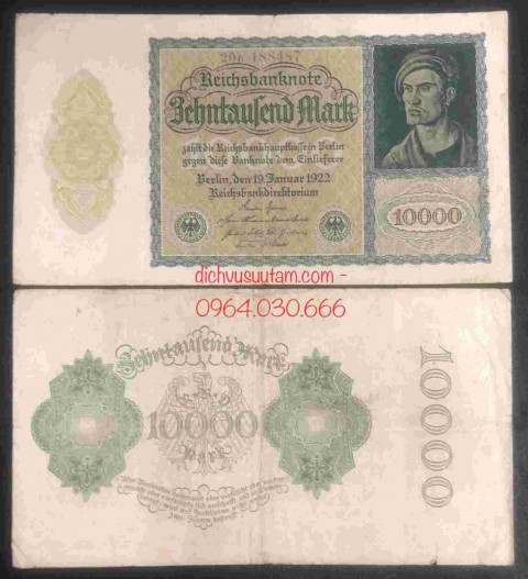 Tiền cổ Đức 10000 mark 1922 khổ lớn