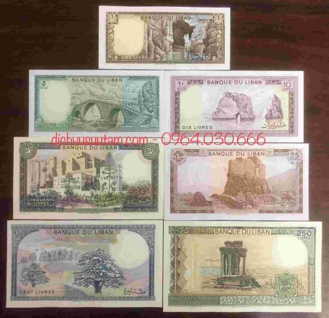 Bộ 7 tờ tiền Liban