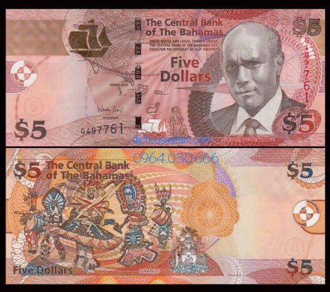 Tiền Thịnh vượng chung Bahamas 5 dollars