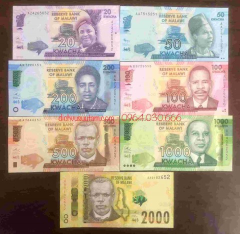 Bộ tiền Cộng hòa Malawi 7 tờ