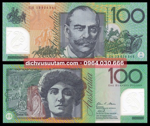 Tiền Australia 100 dollars polymer