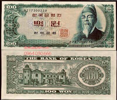 Tiền xưa Hàn Quốc 100 won 1965