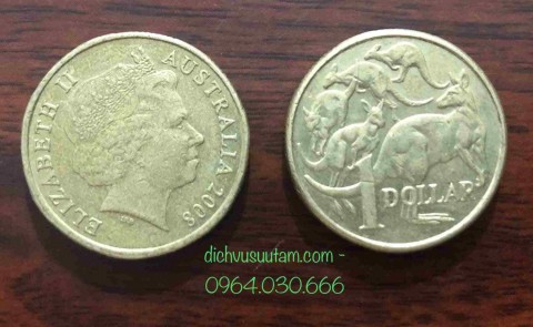 Đồng xu đẹp nhất thế giới, 1 dollar Úc Nữ Hoàng Elizabeth II 25mm