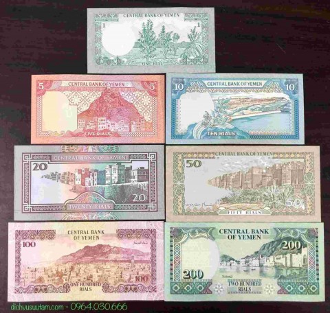 Bộ 7 tờ tiền Yemen