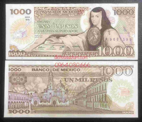 Tiền Mexico 1000 pesos