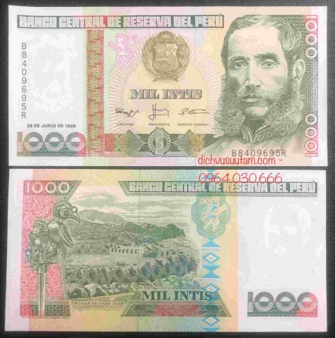 Tiền Peru 1000 intis