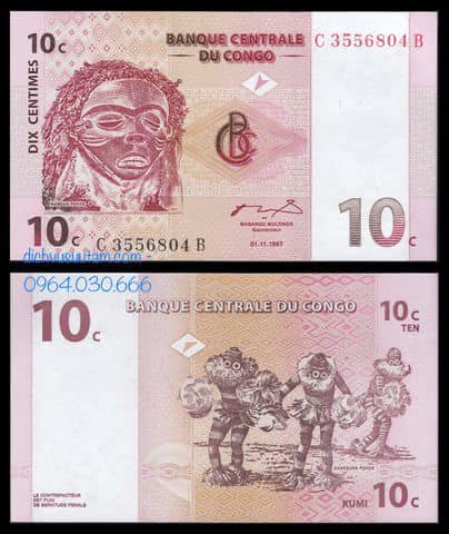 Tiền xưa Congo 10 centimes