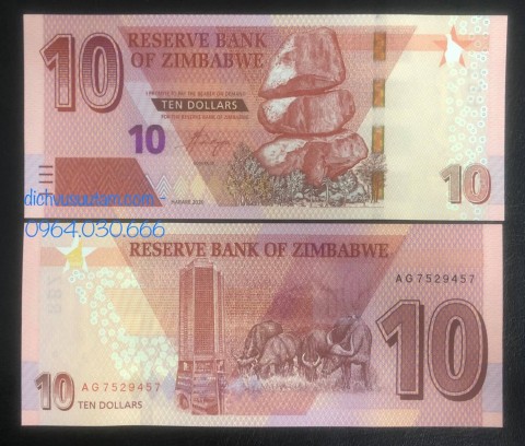 Tiền Zimbabwe mới 10 dollars