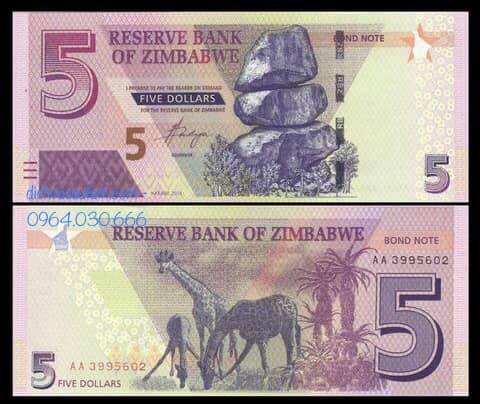 Tiền Zimbabwe mới 5 dollars