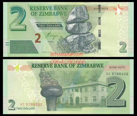 Tiền Zimbabwe mới 2 dollars