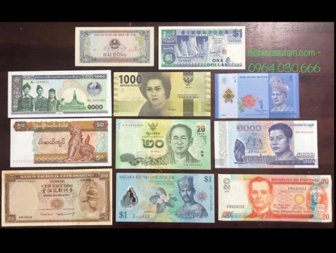 Bộ tiền 11 tờ của 11 quốc gia Đông Nam Á khác nhau