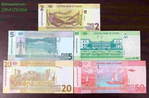 Bộ 5 tờ tiền Sudan 1