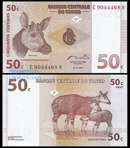 Tiền xưa Congo 50 centimes