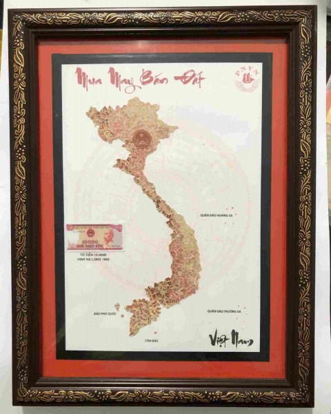 [Bản đồ VN] MUA MAY BÁN ĐẮT ghép thủ công từ tờ 10000 đồng 1993