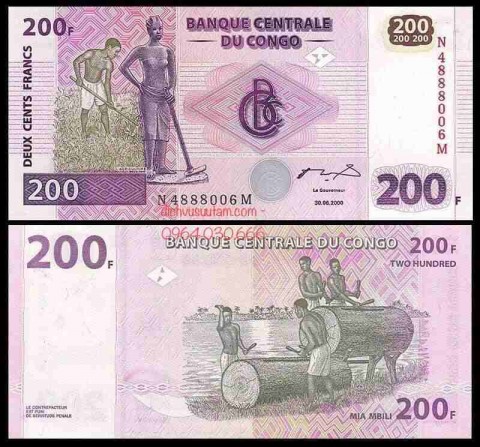 Tờ 200 francs của Cộng hòa Congo