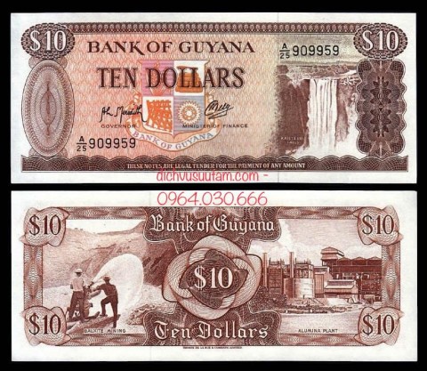 Tiền Cộng hòa Hợp tác Guyana 10 dollars