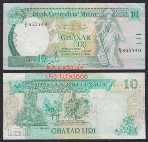 Tiền Cộng hòa Malta 10 lira