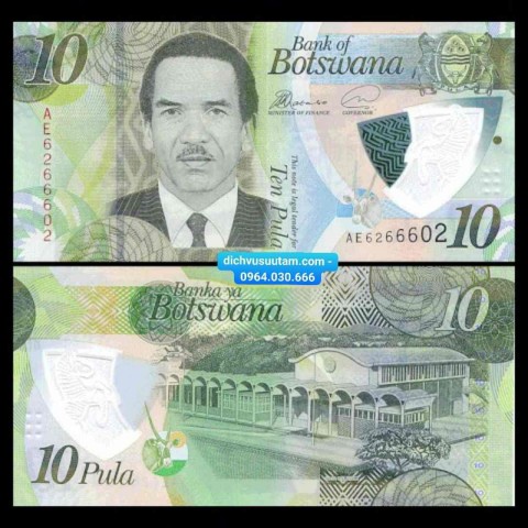 Tiền Botswana 10 pula polymer