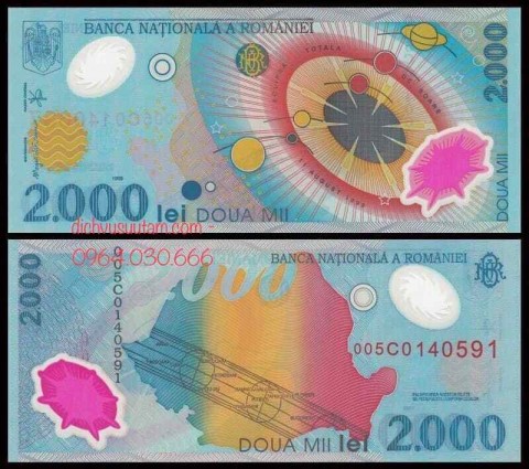 Tiền Romania 2000 lei polymer
