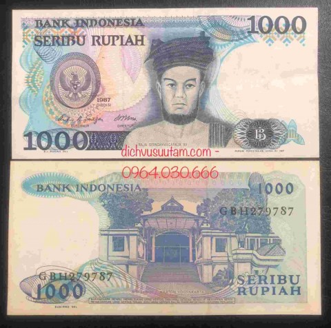 Tiền Indonesia 1000 rupiah 1987