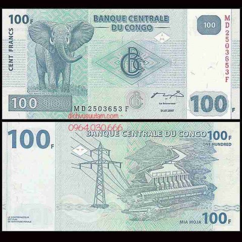 Tiền Cộng hòa Congo 100 francs