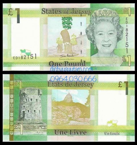 Tiền Jersey 1 bảng Nữ hoàng Elizabeth II