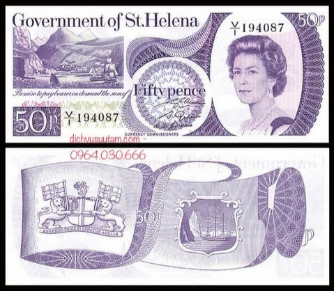 Tiền Saint Helena 50 pence Nữ hoàng Elizabeth II