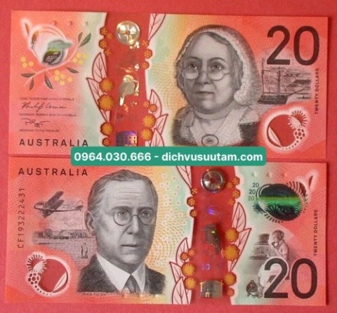 Tiền Australia 20 dollars polymer phiên bản mới